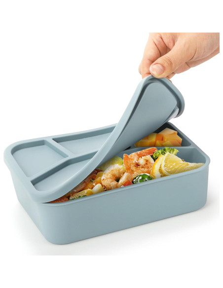 Caja Bento de Silicona Noamus 1.19L 4 Compartimentos A Prueba de Fugas Caja Bento de Silicona Noamus 1.19L 4 Compartimentos A Prueba de Fugas