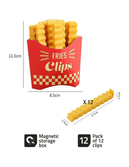 Pinzas de Sellado Yhfaifbu 12 Pack Plástico Amarillo 9.7cm Pinzas de Sellado Yhfaifbu 12 Pack Plástico Amarillo 9.7cm