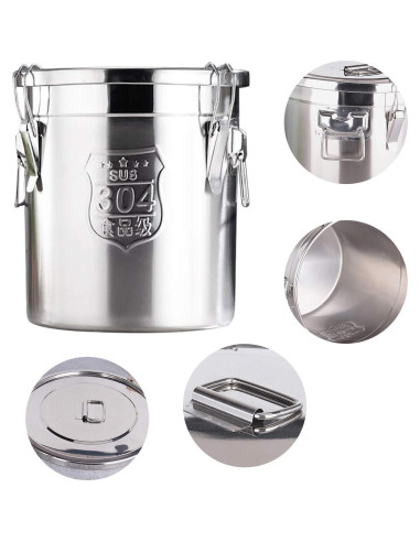 Contenedor Hermético Acero Inoxidable 6L CNCEST con Tapa