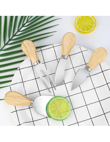Juego de Cuchillos para Queso Yuntop 4 Piezas Acero Inoxidable