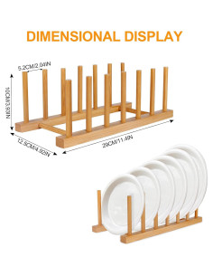 Soporte Vertical para Platos de Bambú SAMEBUTECO - 2 Piezas 2