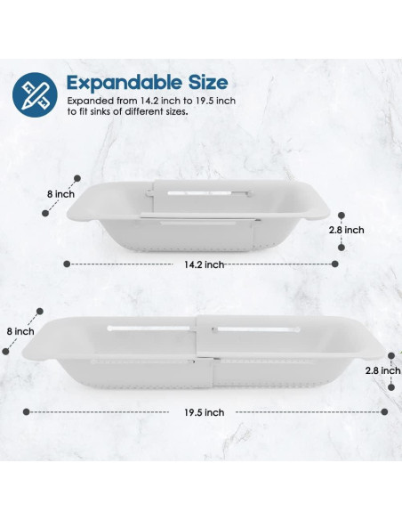 Colador Plegable WYOK Expandible 36.1 a 49.5 cm Blanco