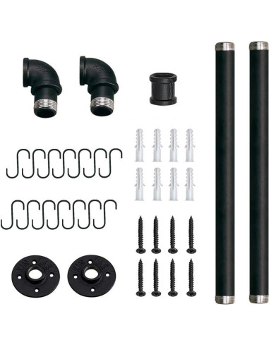 Estante Colgante para Ollas Toplife 80 cm Negro, Alta Resistencia