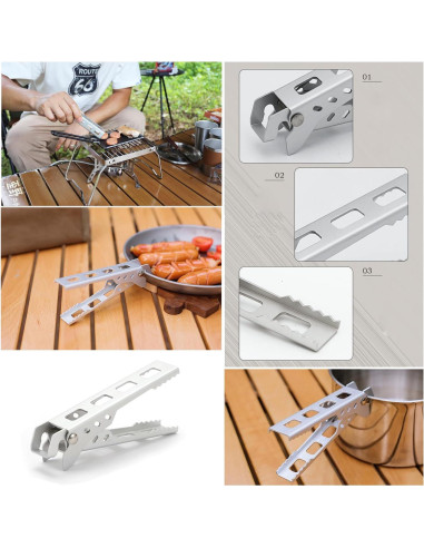 2 Utensilios de Cocina Antideslizantes SquEqu para Camping