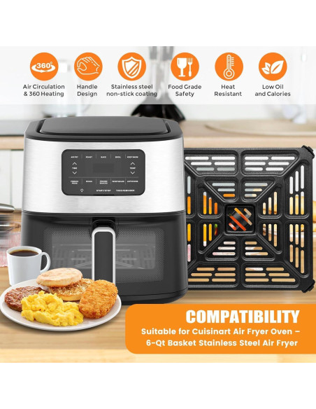 Bandeja de Acero Inoxidable para Horno de Aire Cuisinart 6QT Bandeja de Acero Inoxidable para Horno de Aire Cuisinart 6QT