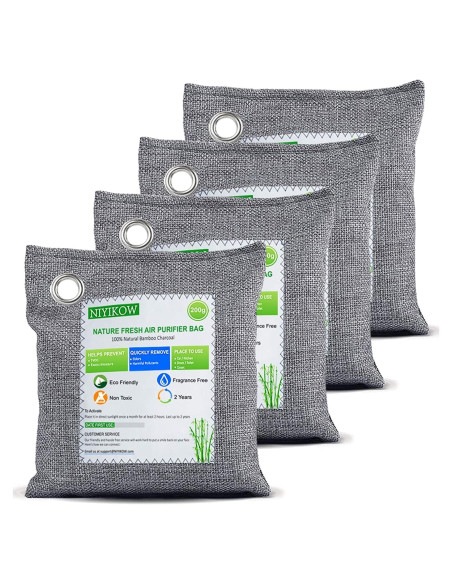 Bolsas de Carbón Activado NIYIKOW 4x200g para Purificación de Aire Bolsas de Carbón Activado NIYIKOW 4x200g para Purificación de Aire
