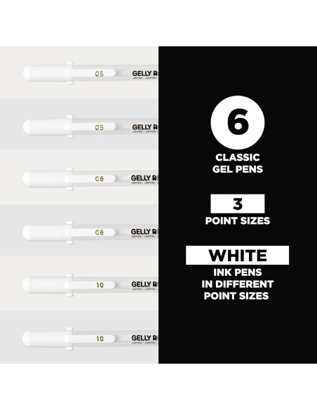 Bolígrafos de Gel Sakura Gelly Roll Tinta Blanca 6 Piezas Bolígrafos de Gel Sakura Gelly Roll Tinta Blanca 6 Piezas