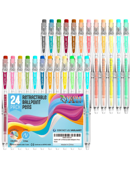 Set de 24 Bolígrafos de Gel Retráctiles VaOlA ART Multicolor Set de 24 Bolígrafos de Gel Retráctiles VaOlA ART Multicolor