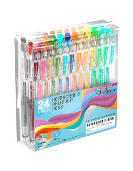 Set de 24 Bolígrafos de Gel Retráctiles VaOlA ART Multicolor Set de 24 Bolígrafos de Gel Retráctiles VaOlA ART Multicolor