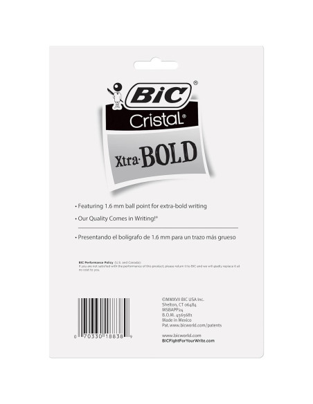 Bolígrafos BIC Cristal Xtra Bold Punta Gruesa 1.6mm Asortidos 24u Bolígrafos BIC Cristal Xtra Bold Punta Gruesa 1.6mm Asortidos 24u