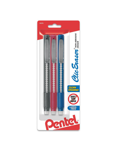 Borrador Retráctil Pentel ZE21BP3M 3 Paquete Multicolor Borrador Retráctil Pentel ZE21BP3M 3 Paquete Multicolor