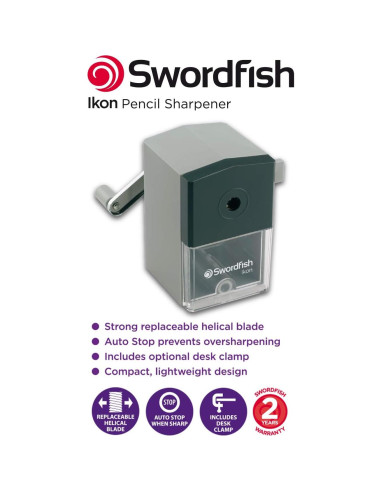 Sacapuntas Manual Ikon Swordfish 8mm con Soporte de Escritorio