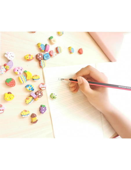 300 Gomas de Borrar Mini QDXATIVP Animales y Frutas 2.5-4 cm 300 Gomas de Borrar Mini QDXATIVP Animales y Frutas 2.5-4 cm