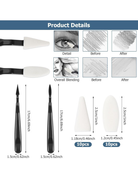 Set de Dibujo a Lápiz AGPTEK 48 Piezas con Esponjas y Borradores Set de Dibujo a Lápiz AGPTEK 48 Piezas con Esponjas y Borradores