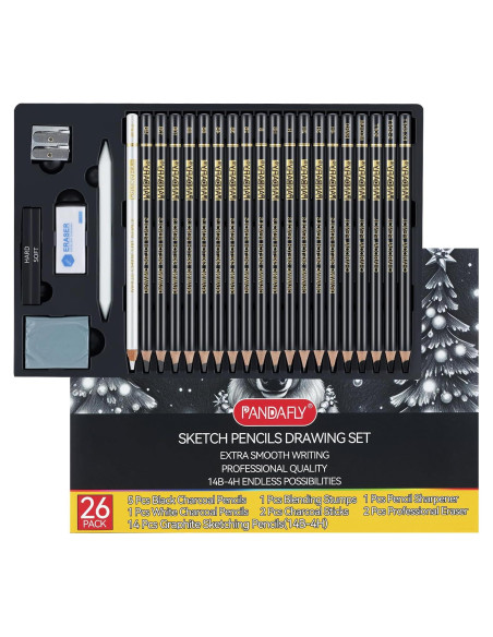 Set de Lápices de Dibujo Profesional PANDAFLY 26 Piezas Set de Lápices de Dibujo Profesional PANDAFLY 26 Piezas