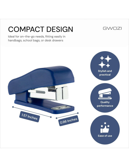 Mini Grapadora de Oficina GWOZI 16 Pcs Compacta y Colorida Mini Grapadora de Oficina GWOZI 16 Pcs Compacta y Colorida
