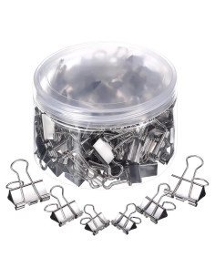 Clips de Carpeta Metalicos TecUnite 150 Pcs Tamaños Variados