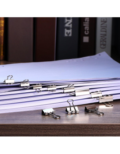 Clips de Carpeta Metalicos TecUnite 150 Pcs Tamaños Variados