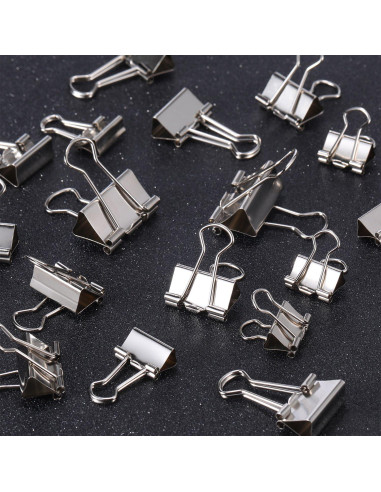 Clips de Carpeta Metalicos TecUnite 150 Pcs Tamaños Variados