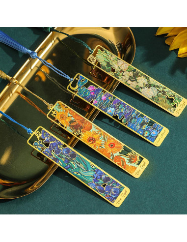 Set de 4 Marcadores de Metal Dorados Draupnir con Borla