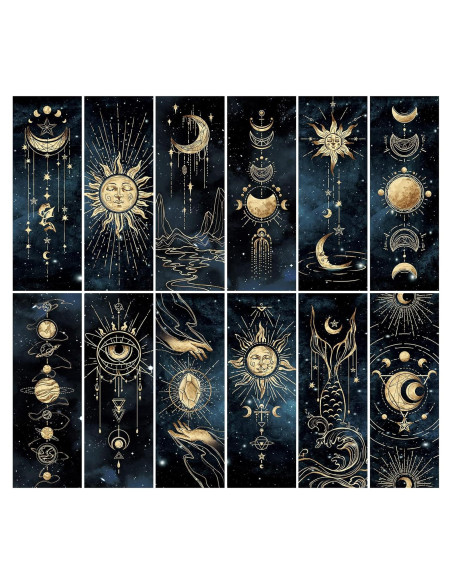 12 Marcadores de Libros Cielo Nocturno Anseal 5x15 cm 12 Marcadores de Libros Cielo Nocturno Anseal 5x15 cm