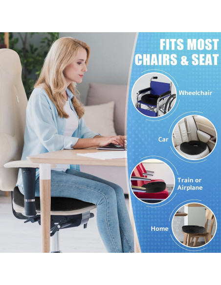 Cojín de Asiento Ergonómico BlissTrends Negro 44.2x34cm Cojín de Asiento Ergonómico BlissTrends Negro 44.2x34cm