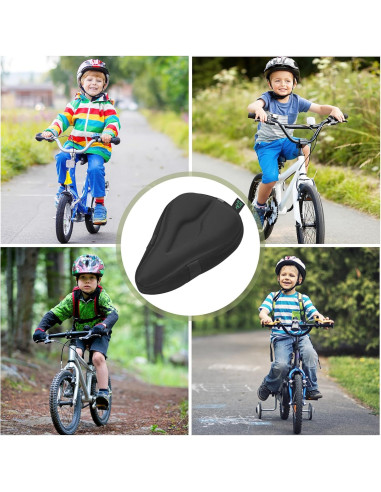 Funda de Cojín de Asiento de Bicicleta Zacro Kids Negra 22.86x15.24cm