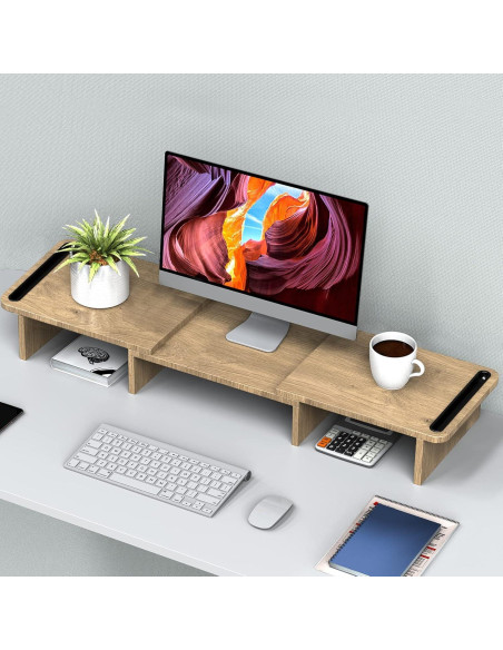 Soporte Doble Monitor Zimilar de Madera Ajustable 3.36kg Soporte Doble Monitor Zimilar de Madera Ajustable 3.36kg