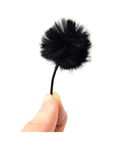 Paravientos Mini Ursa de Piel para Micrófonos Lavalier - 9x Negro