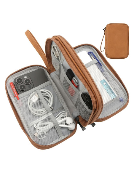Bolsa Organizadora de Cables CAAORDKSO Mediana Impermeable Marrón Bolsa Organizadora de Cables CAAORDKSO Mediana Impermeable Marrón