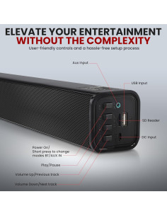 Barra de Sonido Pyle PSBVSN40 con Bluetooth y USB 2