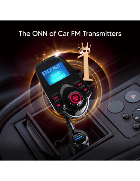Transmisor FM Bluetooth ONN Mejorado 2025 - Pantalla 1.44" Transmisor FM Bluetooth ONN Mejorado 2025 - Pantalla 1.44"