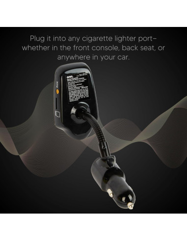 Transmisor FM Bluetooth ONN Mejorado 2025 - Pantalla 1.44"