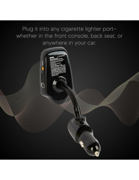 Transmisor FM Bluetooth ONN Mejorado 2025 - Pantalla 1.44" Transmisor FM Bluetooth ONN Mejorado 2025 - Pantalla 1.44"
