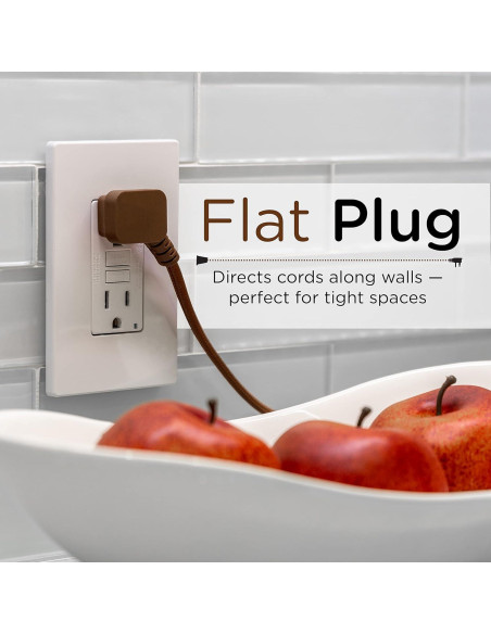 Cordinate Cable de Extensión 3 Tomas 2.44m Marrón con Seguridad Cordinate Cable de Extensión 3 Tomas 2.44m Marrón con Seguridad