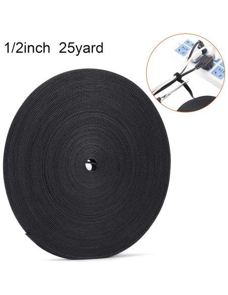 Cinta de sujeción reutilizable XINYIBO 1,27 cm x 22,86 m negra Cinta de sujeción reutilizable XINYIBO 1,27 cm x 22,86 m negra