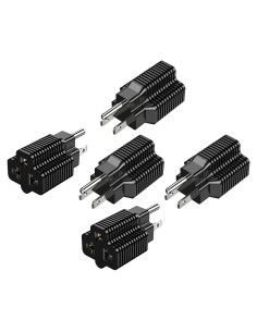 Adaptador de Enchufe AC 15A a 20A Nema 5-15P/5-20R/6-20R - 5 Pack
