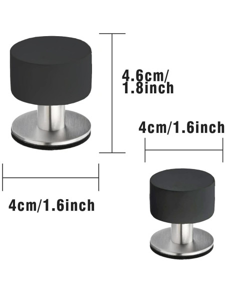 Topes de puerta autoadhesivos THYBDB 2PC 4.2cm Negro Topes de puerta autoadhesivos THYBDB 2PC 4.2cm Negro