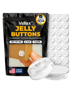 128 Topes Adhesivos Silicona Transparente Vellax para Puertas