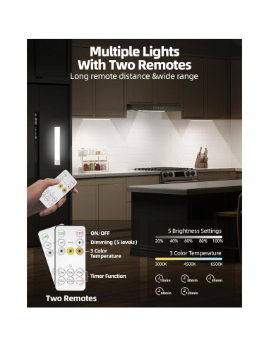 Paquete de 4 luces LED AMETHEUS con sensor de movimiento 30cm