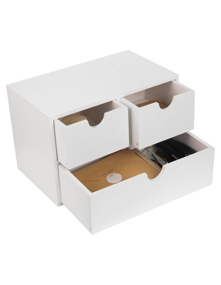 Organizador de escritorio VERGOODR blanco 3 niveles 3 cajones Organizador de escritorio VERGOODR blanco 3 niveles 3 cajones