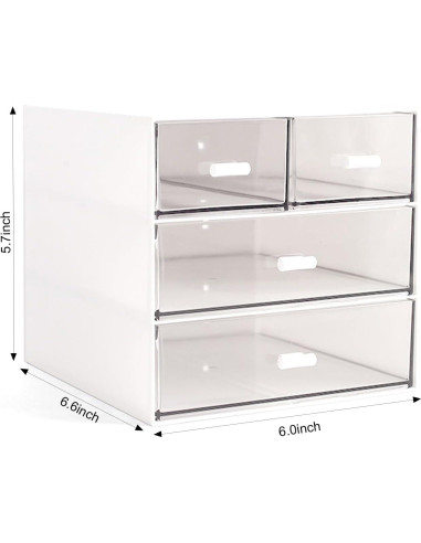 Organizador de Maquillaje Marknor Blanco con 4 Cajones 15x16x14cm