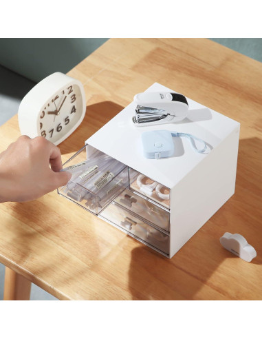 Organizador de Maquillaje Marknor Blanco con 4 Cajones 15x16x14cm