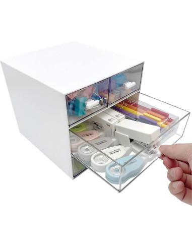 Organizador de Maquillaje Marknor Blanco con 4 Cajones 15x16x14cm