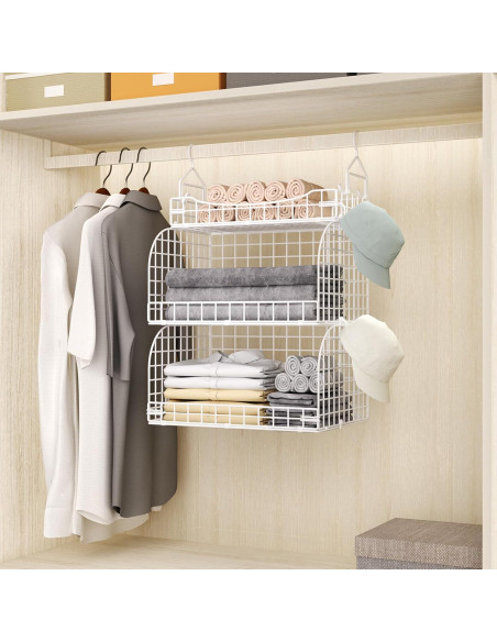 Organizador de Closet Colgante HapiRm - 3 Niveles Metal Blanco Organizador de Closet Colgante HapiRm - 3 Niveles Metal Blanco