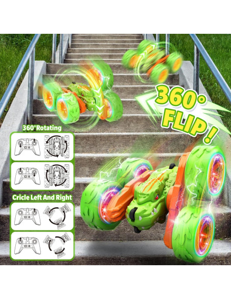 Coche RC SpringFlower Dinosaurio Acrobático LED Verde Coche RC SpringFlower Dinosaurio Acrobático LED Verde