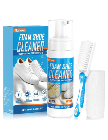 Kit de Limpieza de Zapatos Nanoxa 200 ml con Cepillo y Toalla