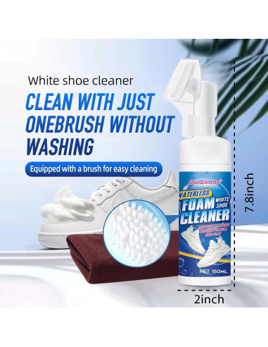 Kit Limpiador de Zapatos Ecológico Ahkea 150ml Espuma Sin Agua