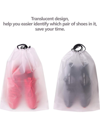 Juego de 12 Bolsas de Zapatos Portátiles Transparentes 32x42cm