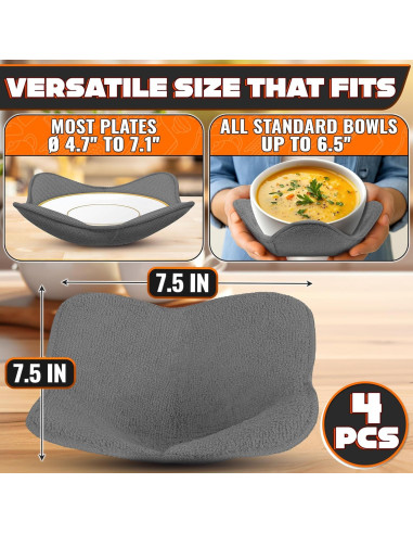 Soportes para Tazones de Microondas LIBERHAUS 4 Pcs Gris 19 cm